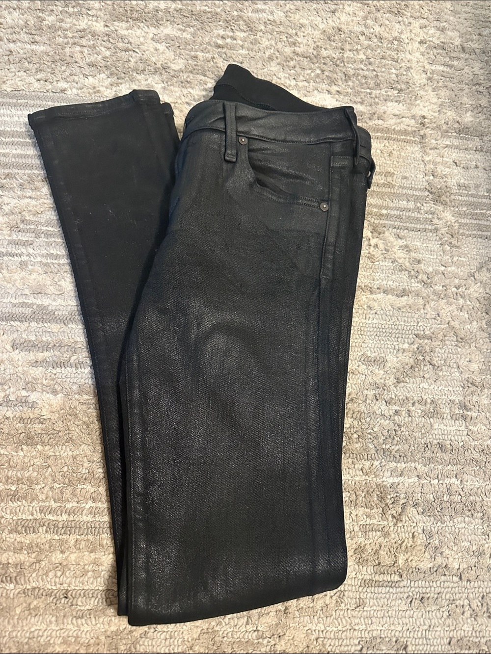 Citizens Of Humanity Black Coated Skinny Jeans